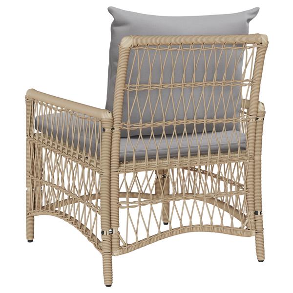Grote foto vidaxl ligbed met kussens beige 60x70x78 cm poly rattan tuin en terras tuinmeubelen
