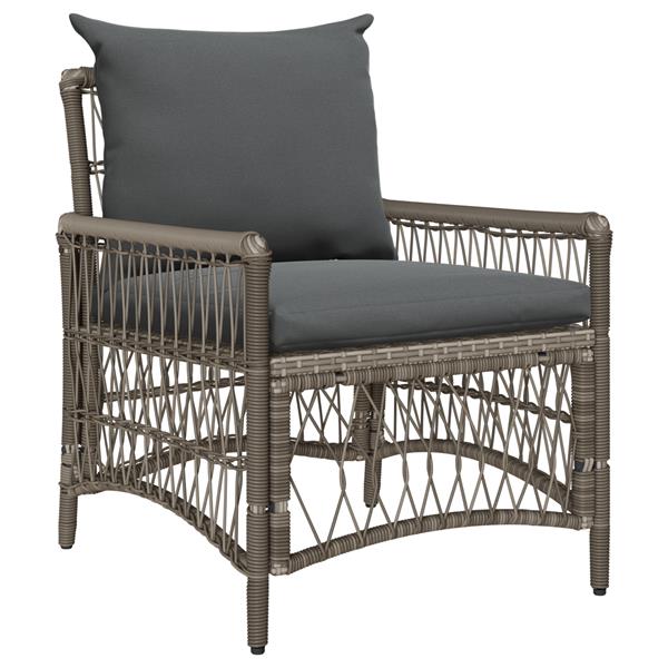 Grote foto vidaxl ligbed met kussens grijs poly rattan tuin en terras tuinmeubelen