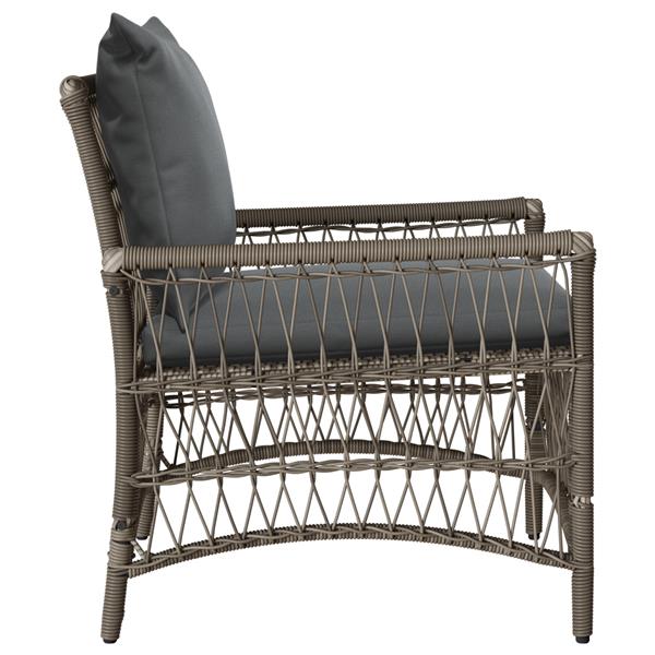 Grote foto vidaxl ligbed met kussens grijs poly rattan tuin en terras tuinmeubelen