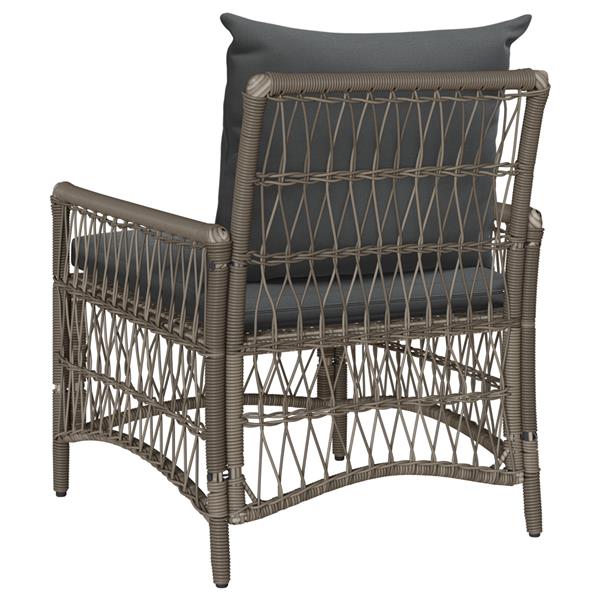 Grote foto vidaxl ligbed met kussens grijs poly rattan tuin en terras tuinmeubelen