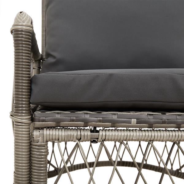Grote foto vidaxl ligbed met kussens grijs poly rattan tuin en terras tuinmeubelen