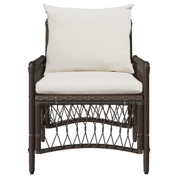 Grote foto vidaxl ligbed met kussens bruin 60x70x78 cm poly rattan tuin en terras tuinmeubelen