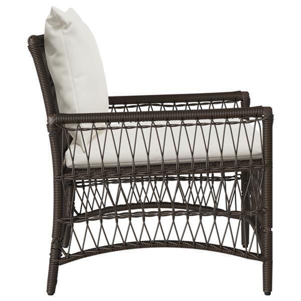 Grote foto vidaxl ligbed met kussens bruin 60x70x78 cm poly rattan tuin en terras tuinmeubelen