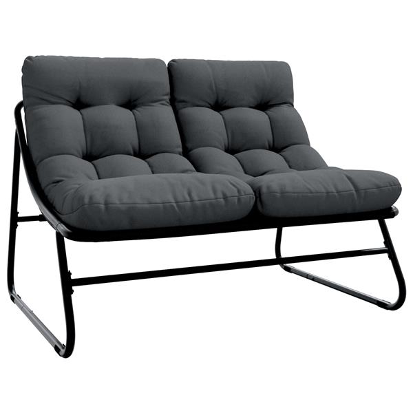 Grote foto vidaxl tuinbank met kussen zwart 110x80x71 cm staal tuin en terras tuinmeubelen