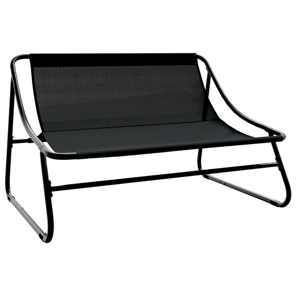 Grote foto vidaxl tuinbank met kussen zwart 110x80x71 cm staal tuin en terras tuinmeubelen