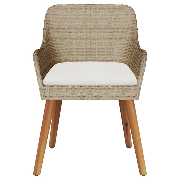 Grote foto vidaxl tuinstoelen met kussens 2 stuks beige poly rattan tuin en terras tuinmeubelen
