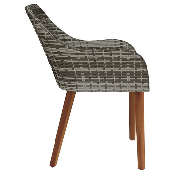 Grote foto vidaxl tuinstoelen met kussens 2 stuks grijs poly rattan tuin en terras tuinmeubelen