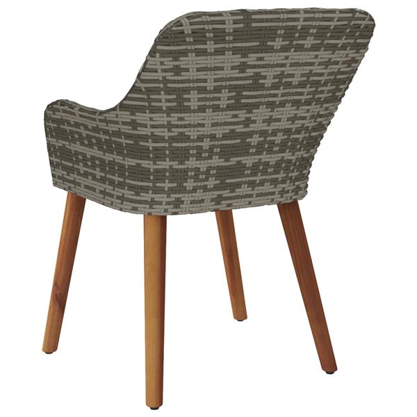 Grote foto vidaxl tuinstoelen met kussens 2 stuks grijs poly rattan tuin en terras tuinmeubelen