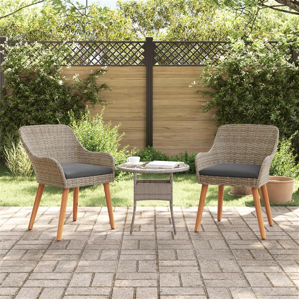Grote foto vidaxl tuinstoelen met kussens 2 stuks zwart poly rattan tuin en terras tuinmeubelen
