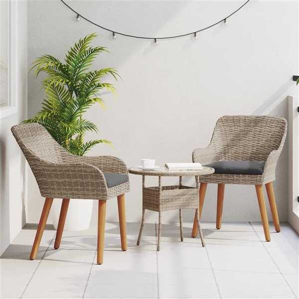 Grote foto vidaxl tuinstoelen met kussens 2 stuks zwart poly rattan tuin en terras tuinmeubelen