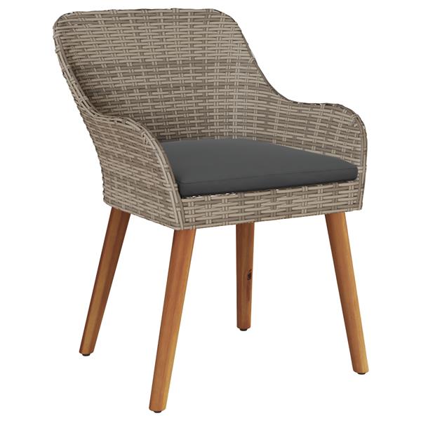 Grote foto vidaxl tuinstoelen met kussens 2 stuks zwart poly rattan tuin en terras tuinmeubelen