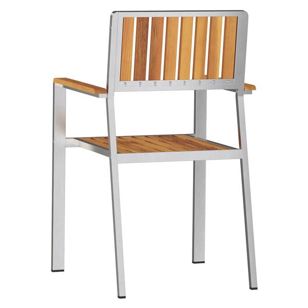 Grote foto vidaxl stapelbare tuinstoelen 4 stuks massief acaciahout en rvs tuin en terras tuinmeubelen