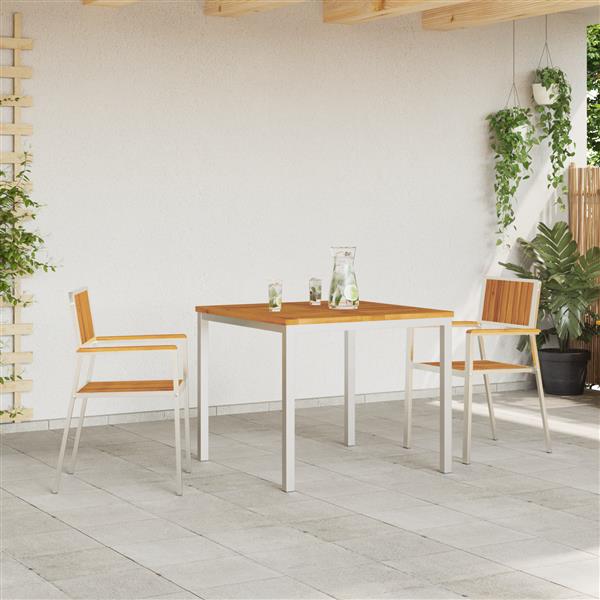 Grote foto vidaxl stapelbare tuinstoelen 2 stuks van massief acaciahout en rvs tuin en terras tuinmeubelen