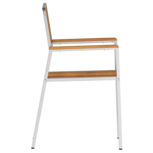 Grote foto vidaxl stapelbare tuinstoelen 2 stuks van massief acaciahout en rvs tuin en terras tuinmeubelen