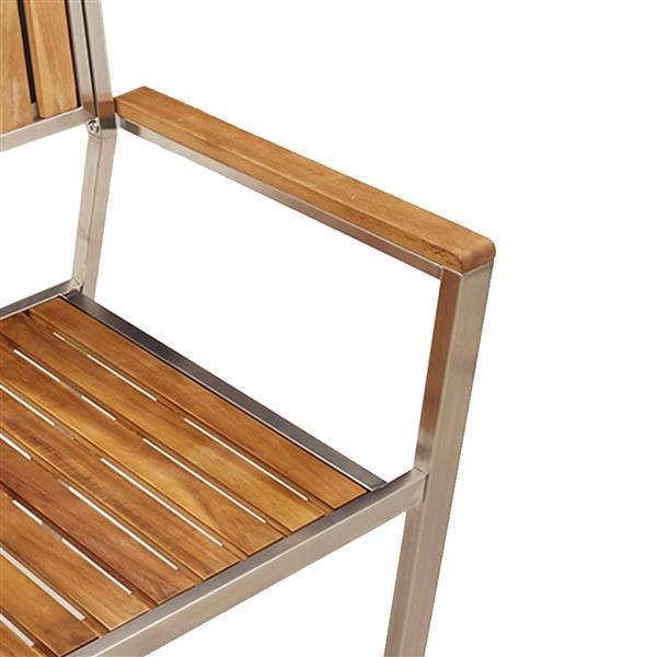 Grote foto vidaxl stapelbare tuinstoelen 2 stuks van massief acaciahout en rvs tuin en terras tuinmeubelen