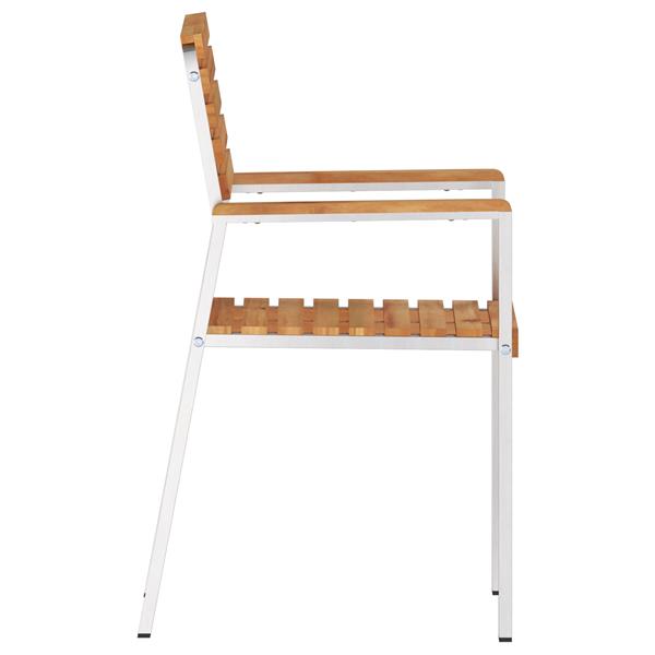 Grote foto vidaxl stapelbare tuinstoelen 2 stuks teakhouten en rvs tuin en terras tuinmeubelen