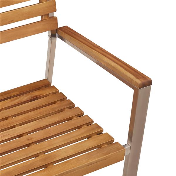 Grote foto vidaxl stapelbare tuinstoelen 4 stuks van massief acaciahout en roestvrij staal tuin en terras tuinmeubelen