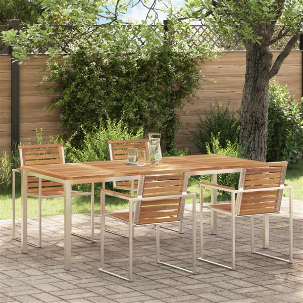 Grote foto vidaxl buiten eettafel 200x90x74 5 cm massief teakhout tuin en terras tuinmeubelen