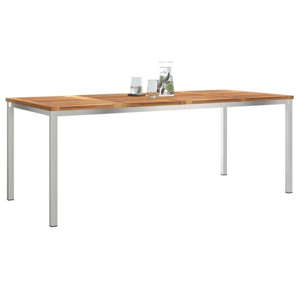 Grote foto vidaxl buiten eettafel 200x90x74 5 cm massief teakhout tuin en terras tuinmeubelen