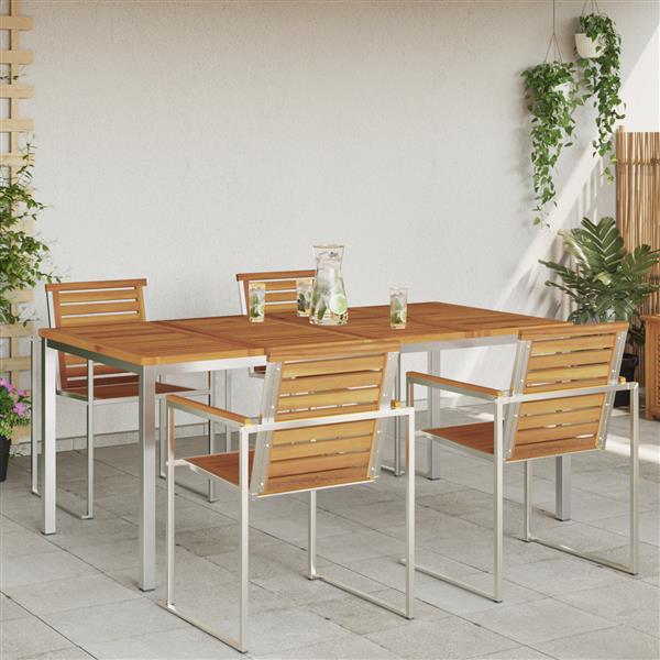 Grote foto vidaxl tuin eettafel 180x90x75 cm van massief acaciahout tuin en terras tuinmeubelen