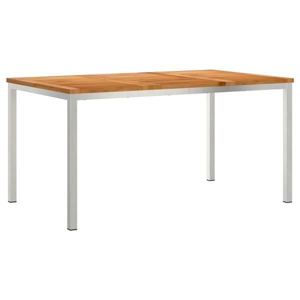 Grote foto vidaxl buiten eettafel 150x90x75 cm massief teakhout tuin en terras tuinmeubelen
