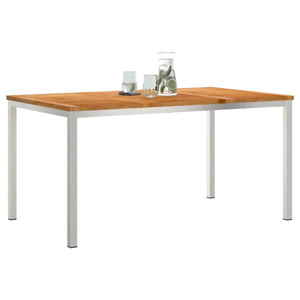 Grote foto vidaxl buiten eettafel 150x90x75 cm massief teakhout tuin en terras tuinmeubelen