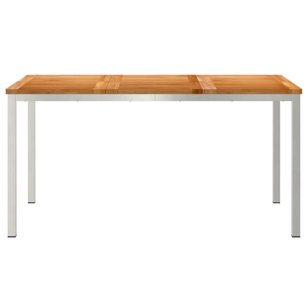 Grote foto vidaxl buiten eettafel 150x90x75 cm massief teakhout tuin en terras tuinmeubelen