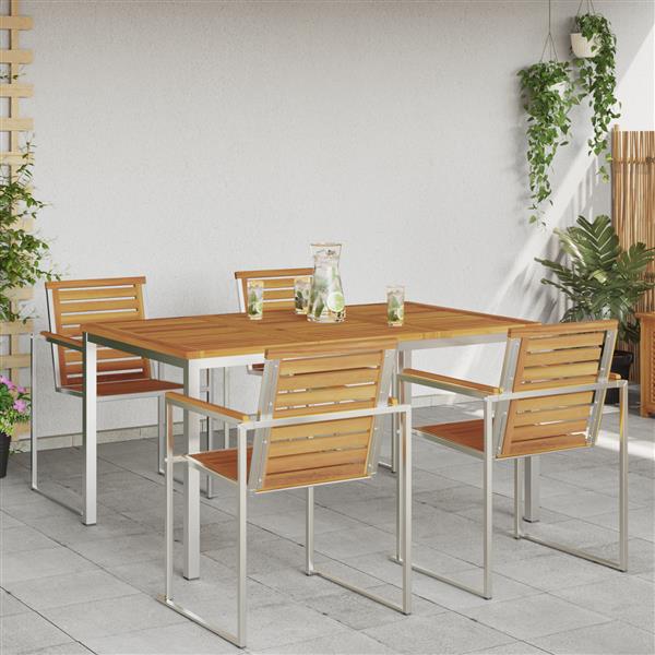 Grote foto vidaxl tuin eettafel 150x90x75 cm van acaciahout tuin en terras tuinmeubelen