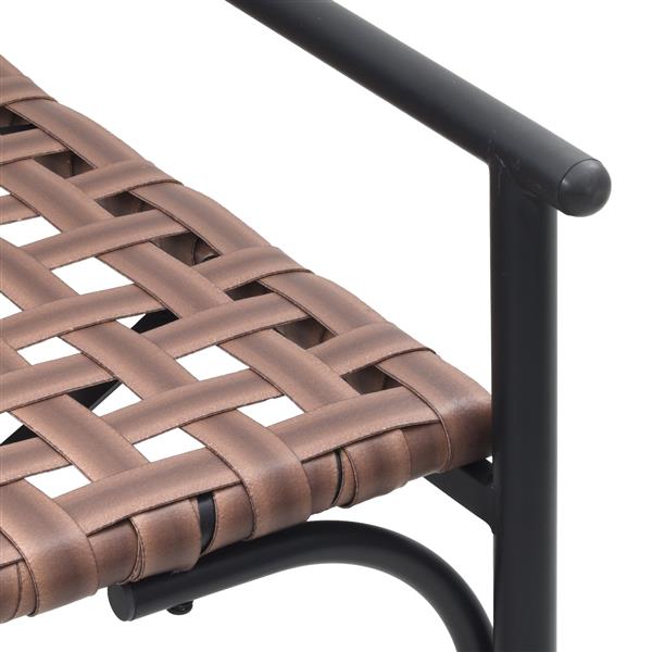 Grote foto vidaxl 4 deligt salontafelset poly rattan en staal bruin tuin en terras tuinmeubelen