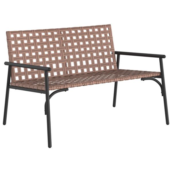 Grote foto vidaxl tuinbank 113x79x75 cm poly rattan zwart tuin en terras tuinmeubelen