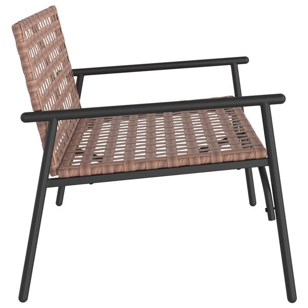 Grote foto vidaxl tuinbank 113x79x75 cm poly rattan zwart tuin en terras tuinmeubelen