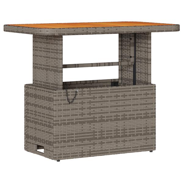 Grote foto vidaxl 3 delige tuinset met kussens poly rattan acaciahout grijs tuin en terras tuinmeubelen
