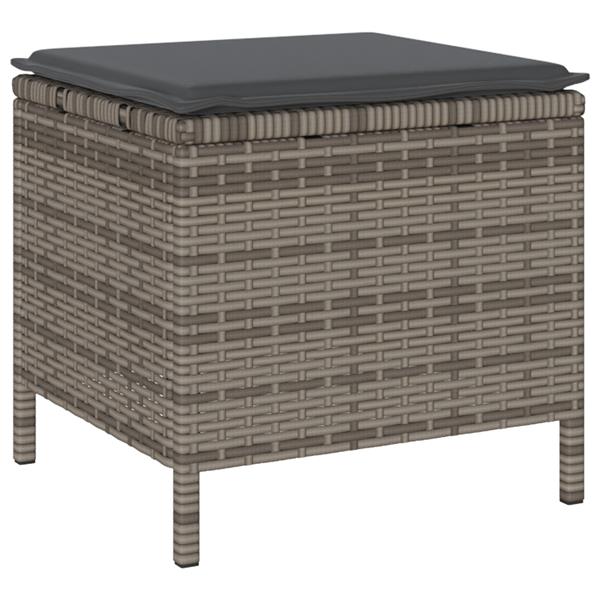 Grote foto vidaxl 3 delige tuinset met kussens poly rattan acaciahout grijs tuin en terras tuinmeubelen