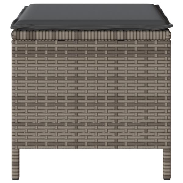 Grote foto vidaxl 3 delige tuinset met kussens poly rattan acaciahout grijs tuin en terras tuinmeubelen