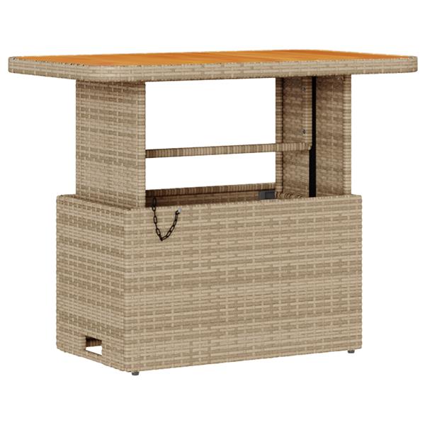 Grote foto vidaxl 3 delige tuinset met kussens poly rattan acaciahout beige tuin en terras tuinmeubelen