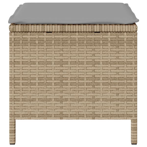 Grote foto vidaxl 3 delige tuinset met kussens poly rattan acaciahout beige tuin en terras tuinmeubelen