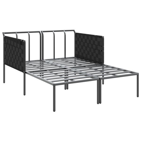 Grote foto vidaxl ligbed 2 persoons met kussens 115x153x69 5 cm staal antraciet tuin en terras tuinmeubelen