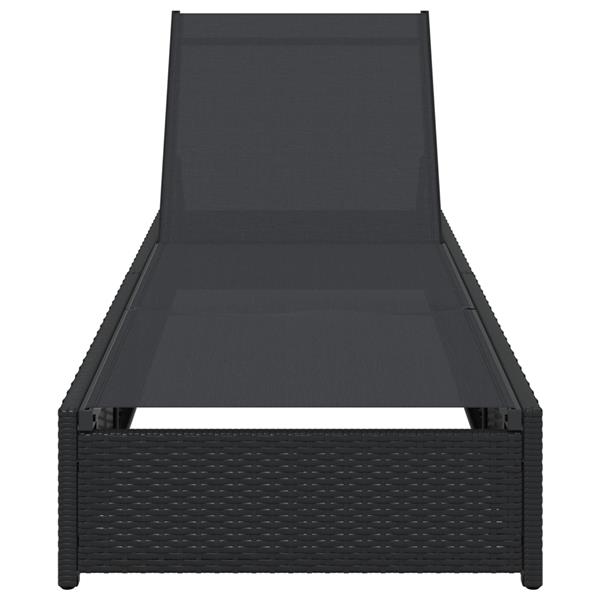 Grote foto vidaxl ligbed 60x200x27 cm poly rattan zwart tuin en terras tuinmeubelen