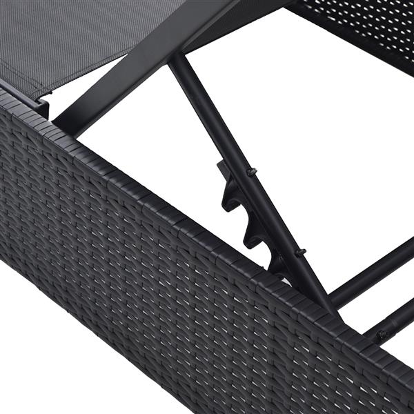 Grote foto vidaxl ligbed 60x200x27 cm poly rattan zwart tuin en terras tuinmeubelen