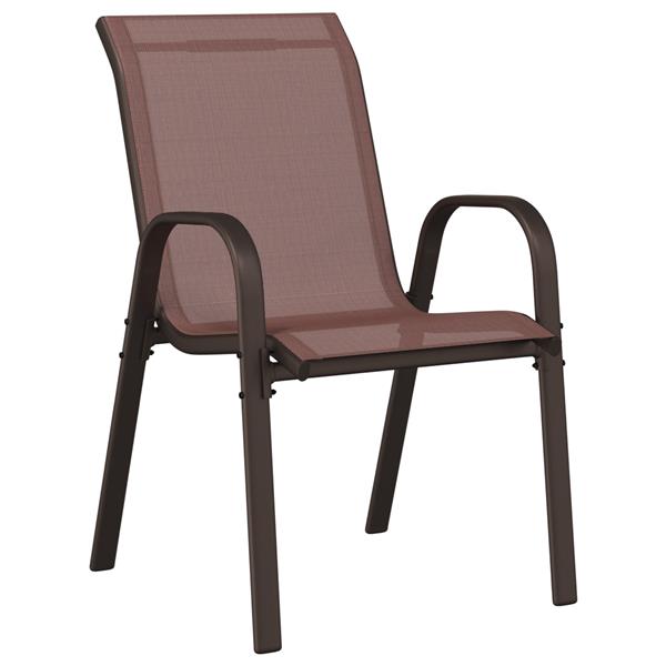 Grote foto vidaxl 3 delige bistroset voor in de tuin bruin textileen en staal tuin en terras tuinmeubelen