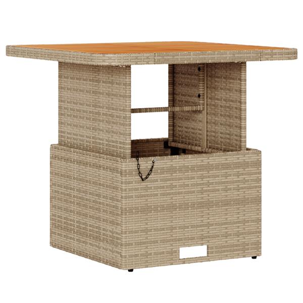 Grote foto vidaxl 3 delige tuinset met kussens poly rattan acaciahout beige tuin en terras tuinmeubelen