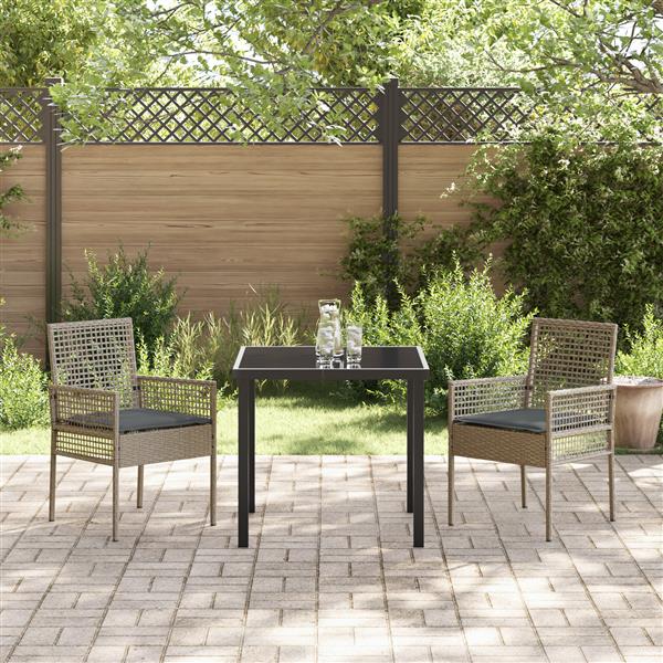 Grote foto vidaxl tuinstoelen 2 st met kussens poly rattan grijs tuin en terras tuinmeubelen