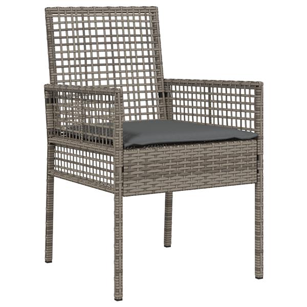 Grote foto vidaxl tuinstoelen 2 st met kussens poly rattan grijs tuin en terras tuinmeubelen
