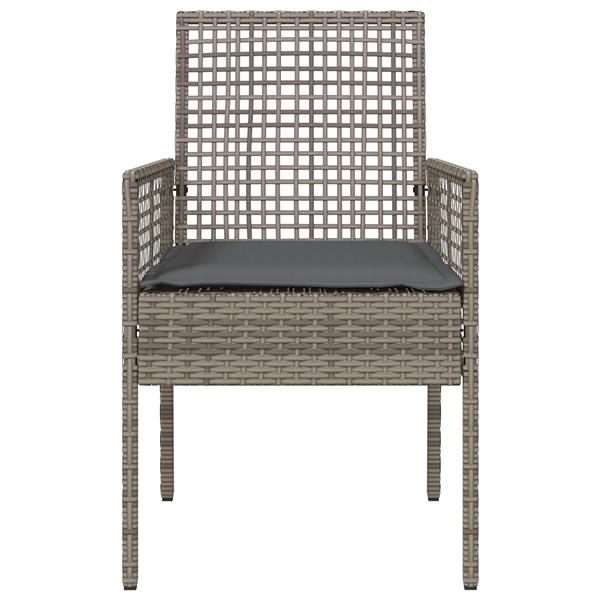 Grote foto vidaxl tuinstoelen 2 st met kussens poly rattan grijs tuin en terras tuinmeubelen