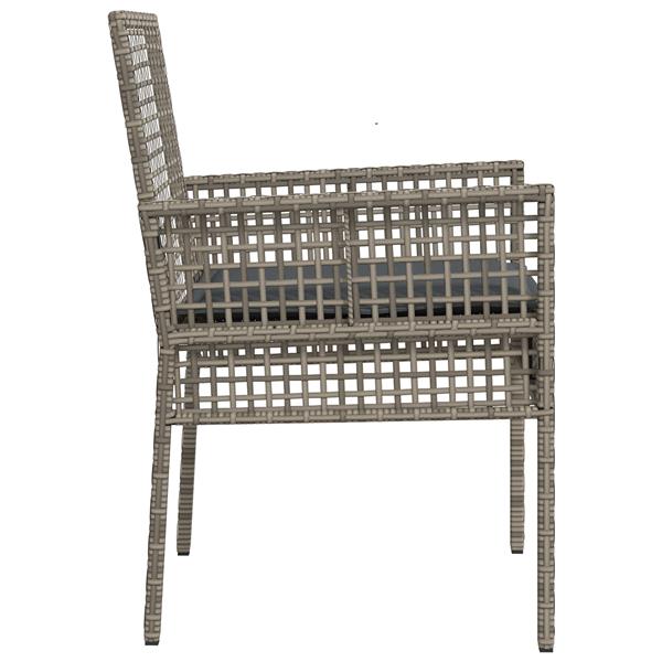 Grote foto vidaxl tuinstoelen 2 st met kussens poly rattan grijs tuin en terras tuinmeubelen