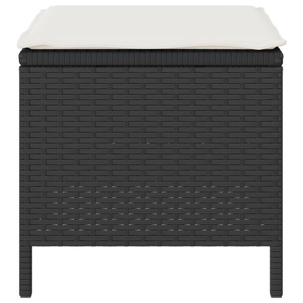 Grote foto vidaxl 3 delige tuinset met kussens poly rattan acaciahout zwart tuin en terras tuinmeubelen