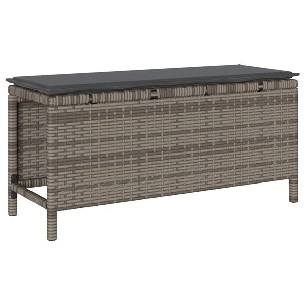 Grote foto vidaxl 3 delige tuinset met kussens poly rattan acaciahout grijs tuin en terras tuinmeubelen