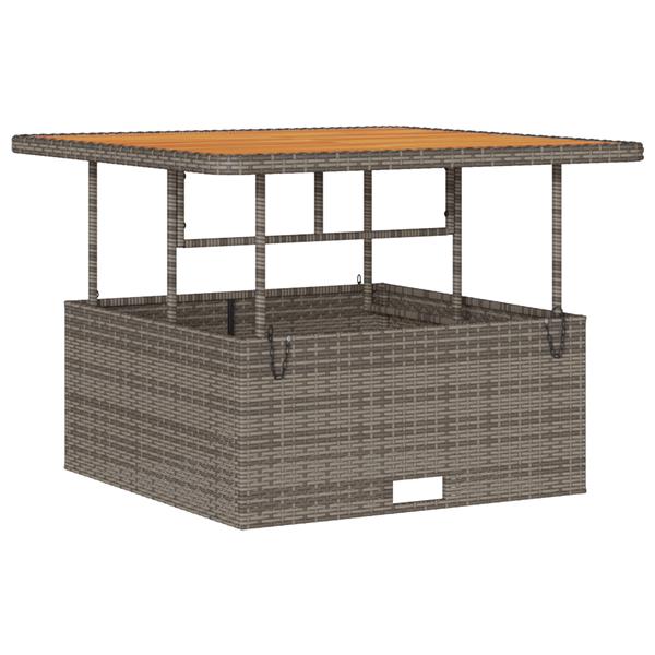 Grote foto vidaxl 3 delige tuinset met kussens poly rattan acaciahout grijs tuin en terras tuinmeubelen