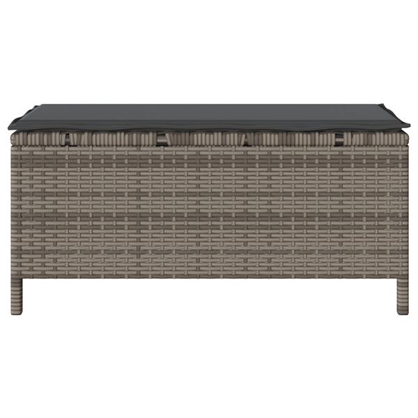 Grote foto vidaxl 3 delige tuinset met kussens poly rattan acaciahout grijs tuin en terras tuinmeubelen