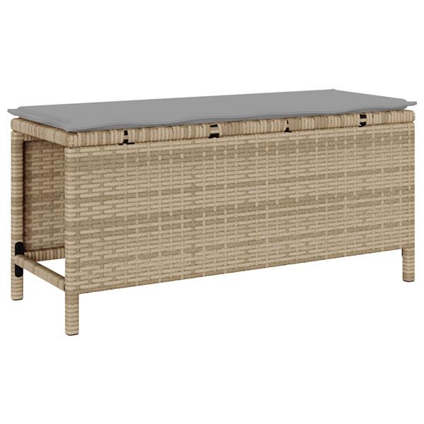 Grote foto vidaxl 3 delige tuinset met kussens poly rattan acaciahout beige tuin en terras tuinmeubelen
